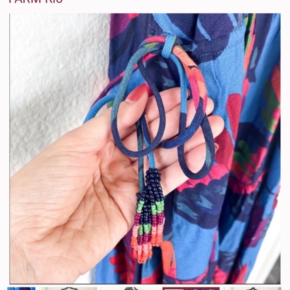 NWT Farm Rio Rainbow Macaws midi dress. Size L - Picture 5 of 7